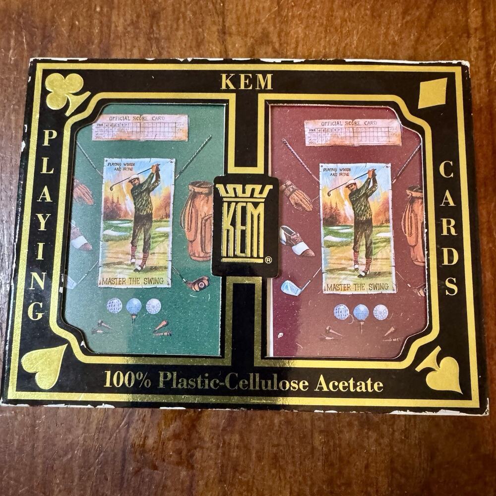 KEM 2 03 Golf Playing Cards v1 Brand New Sealed Plastic Bridge Size